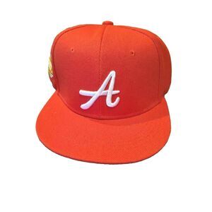 Atlanta Braves Red Baseball Hat Cap Los Angeles AR Sports 1988 New Very Good